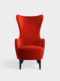 Wingback Chair Orange Kvadrat Hallingdal 65