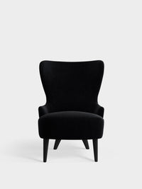 Wingback Micro Chair Black Kvadrat Gentle Velvet