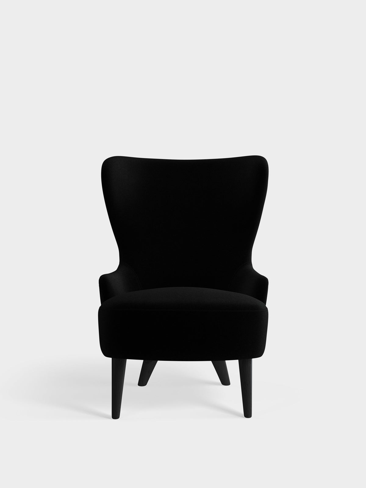 Wingback Micro Chair Black Kvadrat Hero 2 Wool