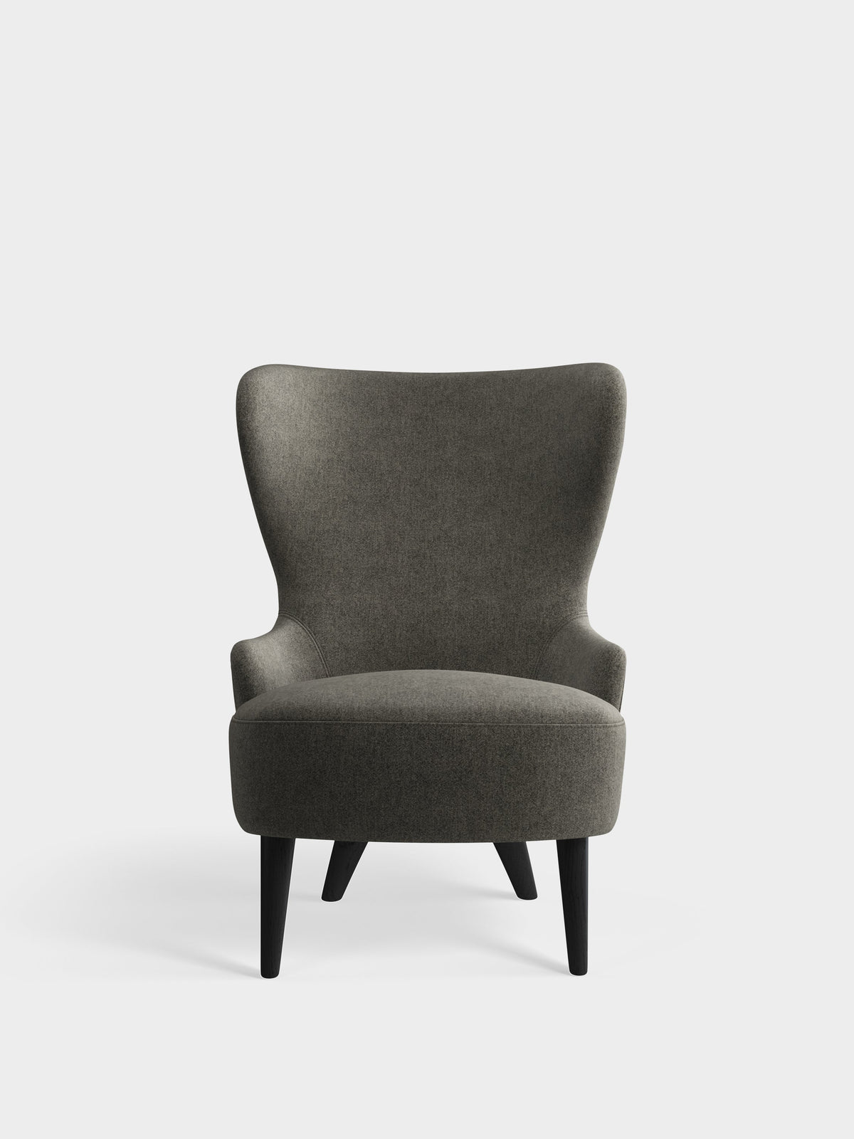 Wingback Micro Chair Grey Kvadrat Melange Nap Wool