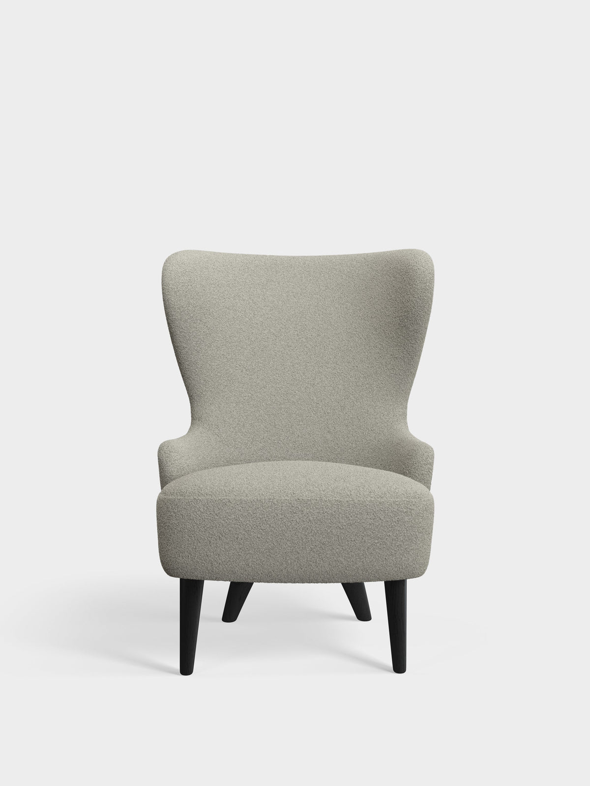 Wingback Micro Chair Grey White Kvadrat Elle Boucle