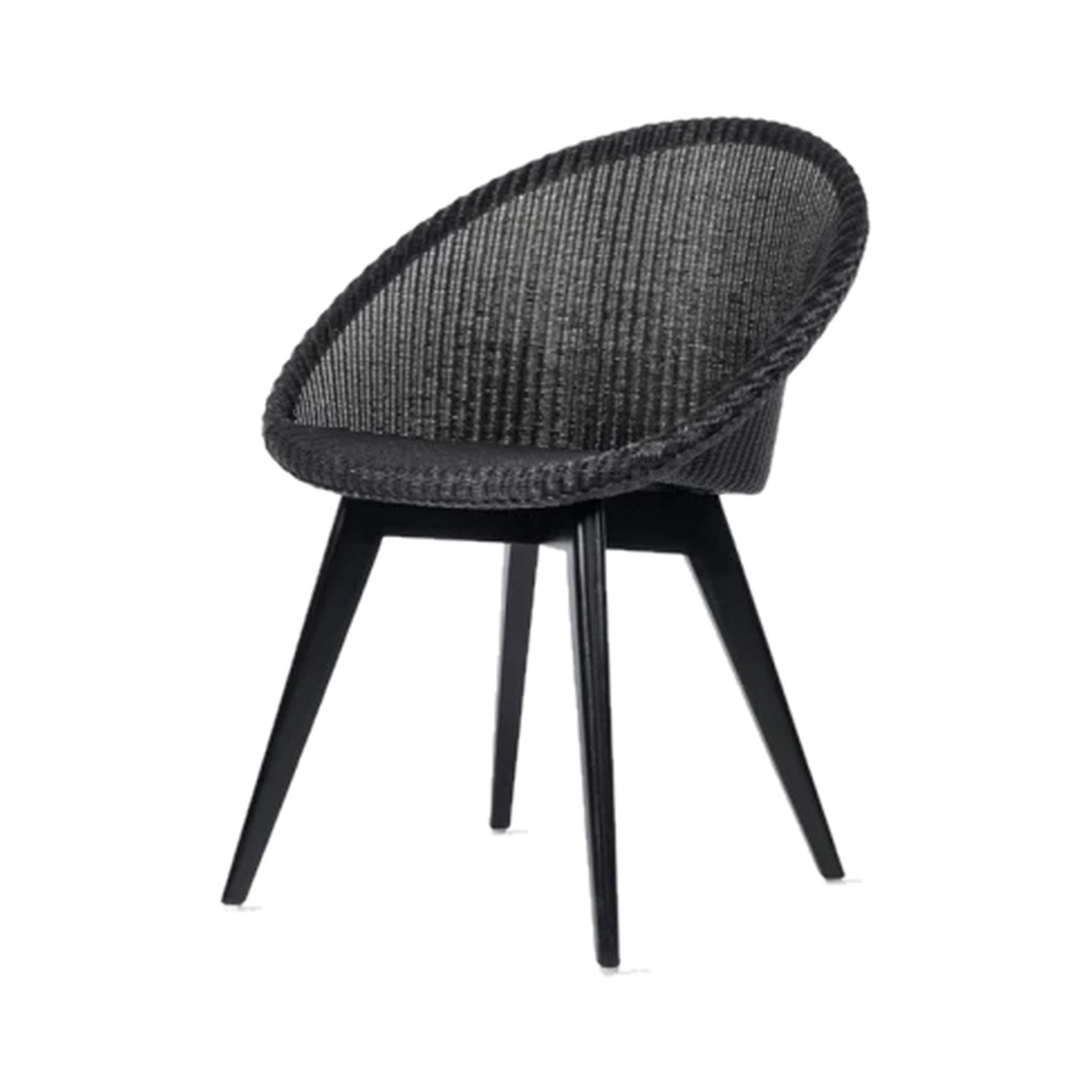 Vincent Sheppard Joe Dining Chair Black Wood Base, isolated transparent product image