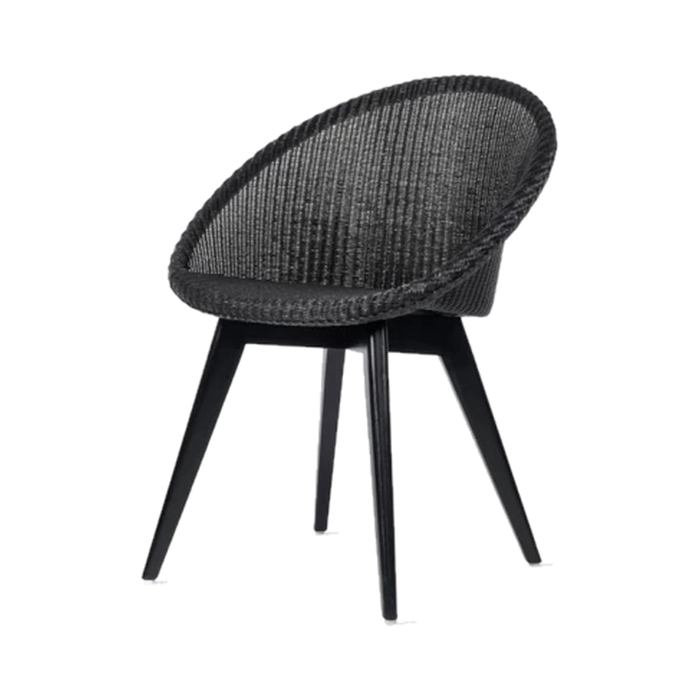 Vincent Sheppard Joe Dining Chair Black Wood Base, isolated transparent product image