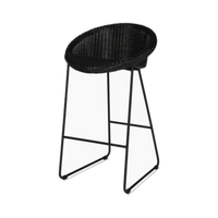 Vincent Sheppard Joe Counter Stool Black Sled Base, isolated transparent product image
