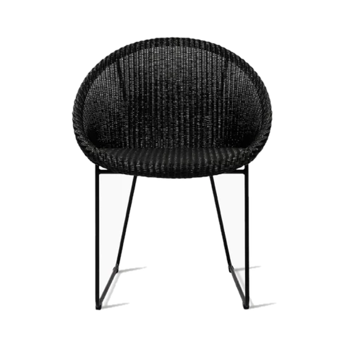 Vincent Sheppard Joe Dining Chair Black Sled Base, isolated transparent product image