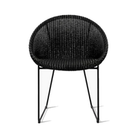 Vincent Sheppard Joe Dining Chair Black Sled Base, isolated transparent product image