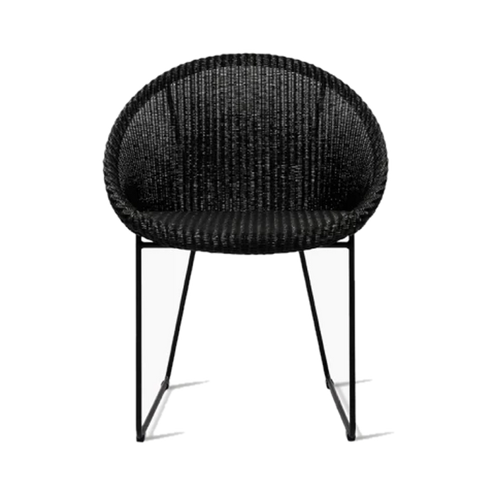 Vincent Sheppard Joe Dining Chair Black Sled Base, isolated transparent product image