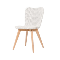 Vincent Sheppard Lily Dining Chair Oak Base white Paper Loom and natural oak isolated on transparent background