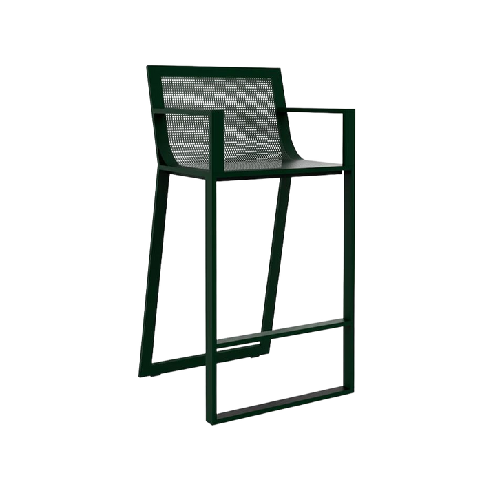 Blau High stool with high backrest and arms